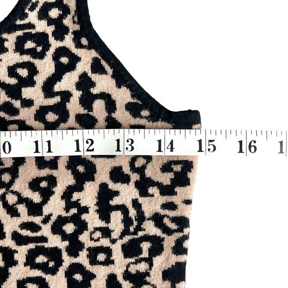 Leopard Print Cropped Knit Tank Top Medium by Kendall & Kylie Womens Stretchy - Picture 4 of 7
